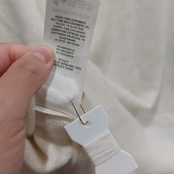 Aritzia Wilfred Liteluxe Cashmere Sweater Light Birch - Picture 6 of 8